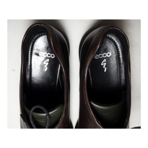 Ecco 2-tone leather lace up dress shoes brown size 7.5 style number 351 main image 4